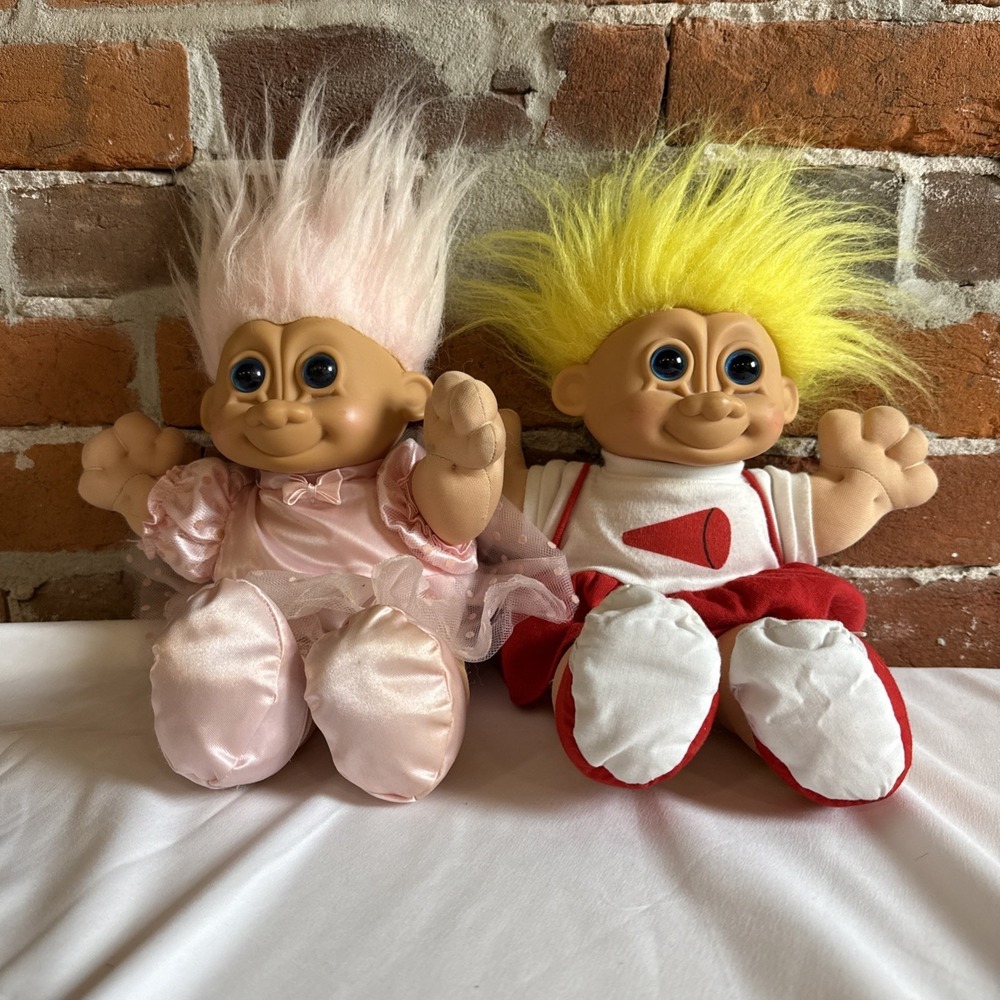 Vintage Russ Troll Doll 12" Baby‎ Soft Body Ballerina & Cheerleader Hair Retired